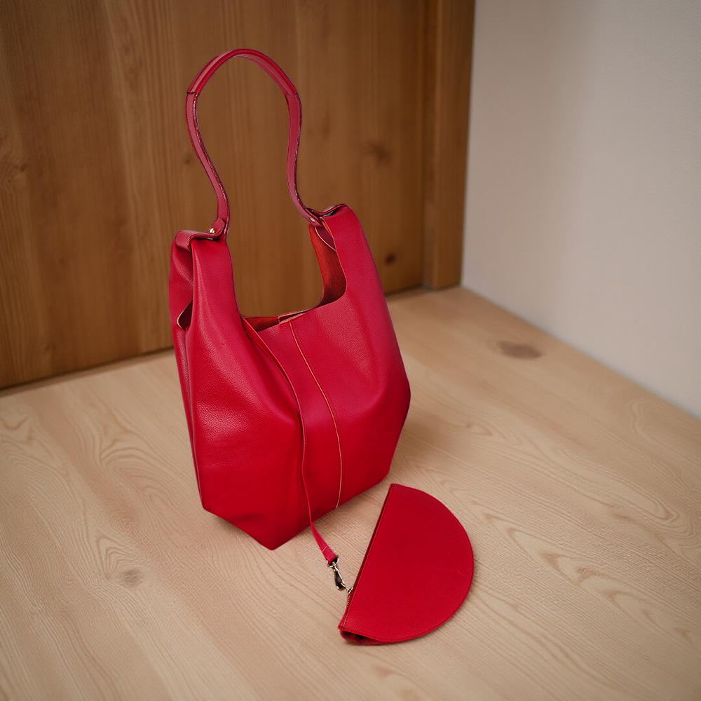 Shopper Rojo con bolsito fondo